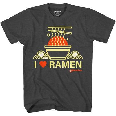 Mad Engine Maruchan Ramen T-Shirt - Grey I Love Ramen Shirt for Men or Women