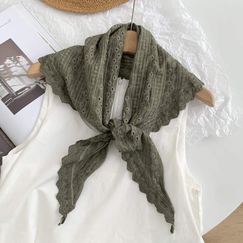 Silk Scarf New Versatile Scarf Solid Color Headscarf Headband Jeans Stacked Silk Scarf Waist Fart Curtain