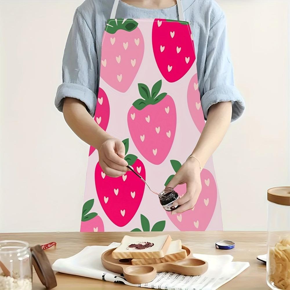 1ks Velký Jednobarevný Pozadí Romantický Vzor Srdce Zástěra, Domácí Dekorace Kuchyňské Oblečení, Bez Rukávů Odolný Omyvatelný Unisex Zástěra na Vaření,