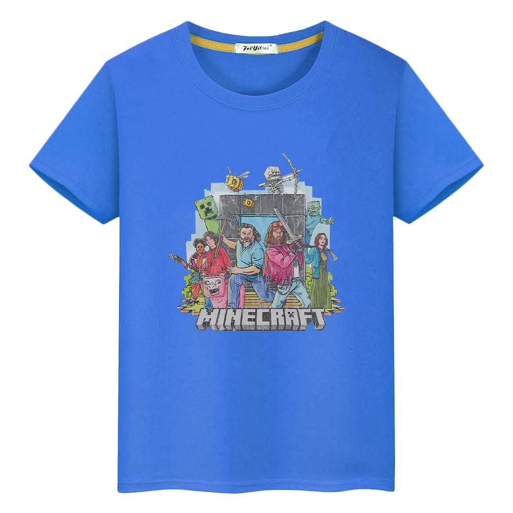 

футболка для дітей хлопчик 10 років принт Minecraft 100% бавовна аніме футболки y2k one piece Kawaii топи коротка футболка з гордістю одяг для дівчаток 150 синій
