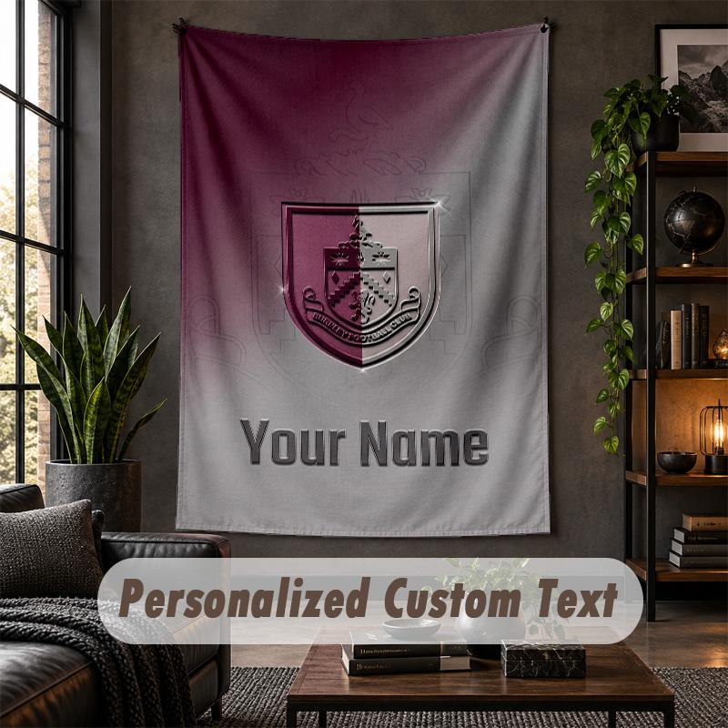 Wall Tapestry Burnley Football Print Custom Name Text Wall Hanging Home Decor