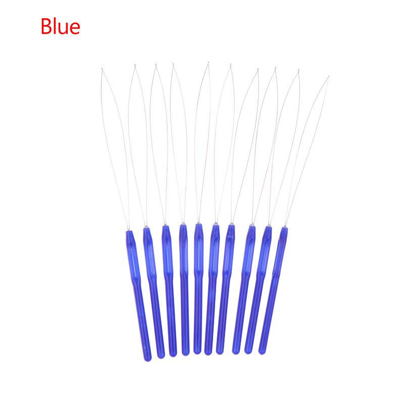 10 ks Nástroj na prodlužování vlasů s očkem, háček na protahování, navlékač jehly s očkem pro silikonové mikrokroužky