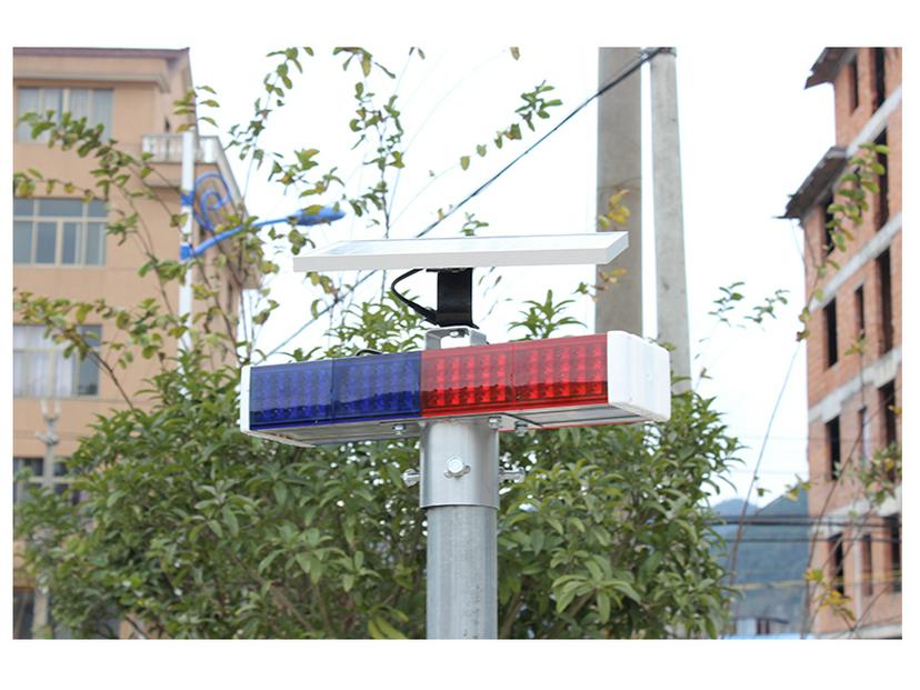 Dual-Sided Solar LED Red Blue Strobe Traffic Signal Light for Intersections