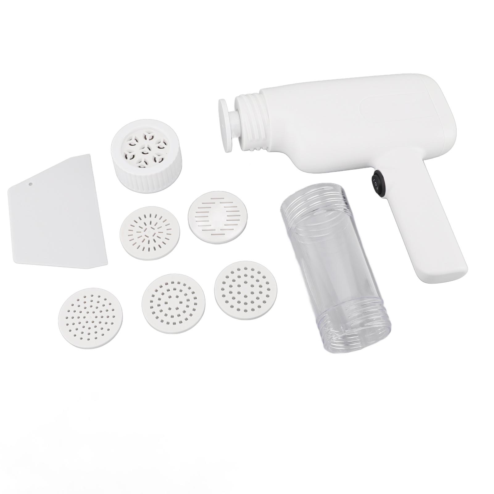 

Автоматическая электрическая зарядка, беспроводная ручная машина для приготовления пасты, резак, ручная машина для прессования теста для спагетти и лапши, 6 форм белый