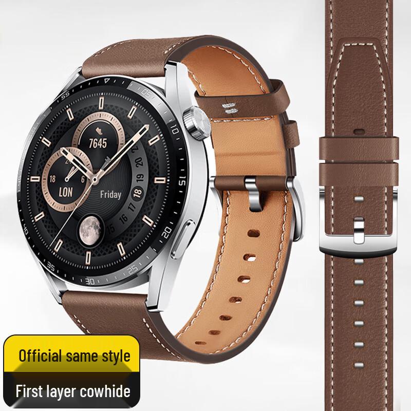 Mashis Genuine Leather Watch Strap for Huawei Watch Series 22mm
