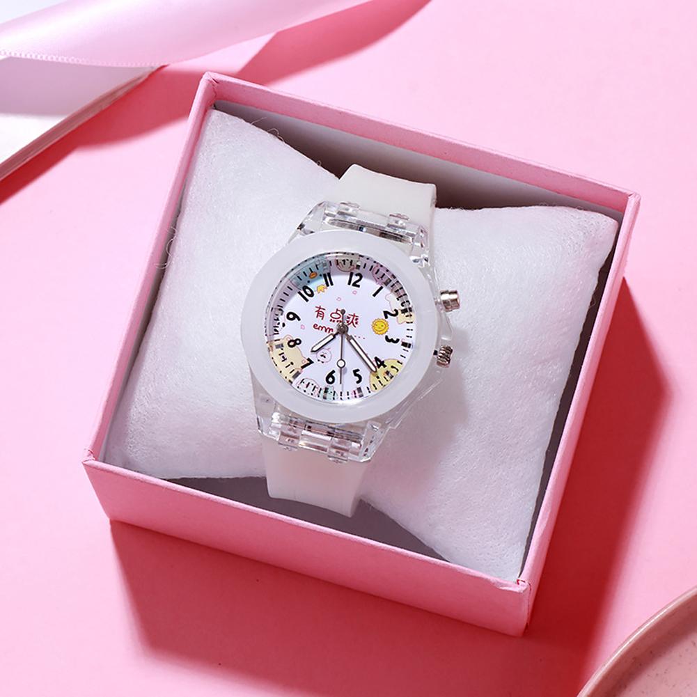 Kolip Children's Watch Cartoon Cute Translucent Luminous Silicone LED Watch