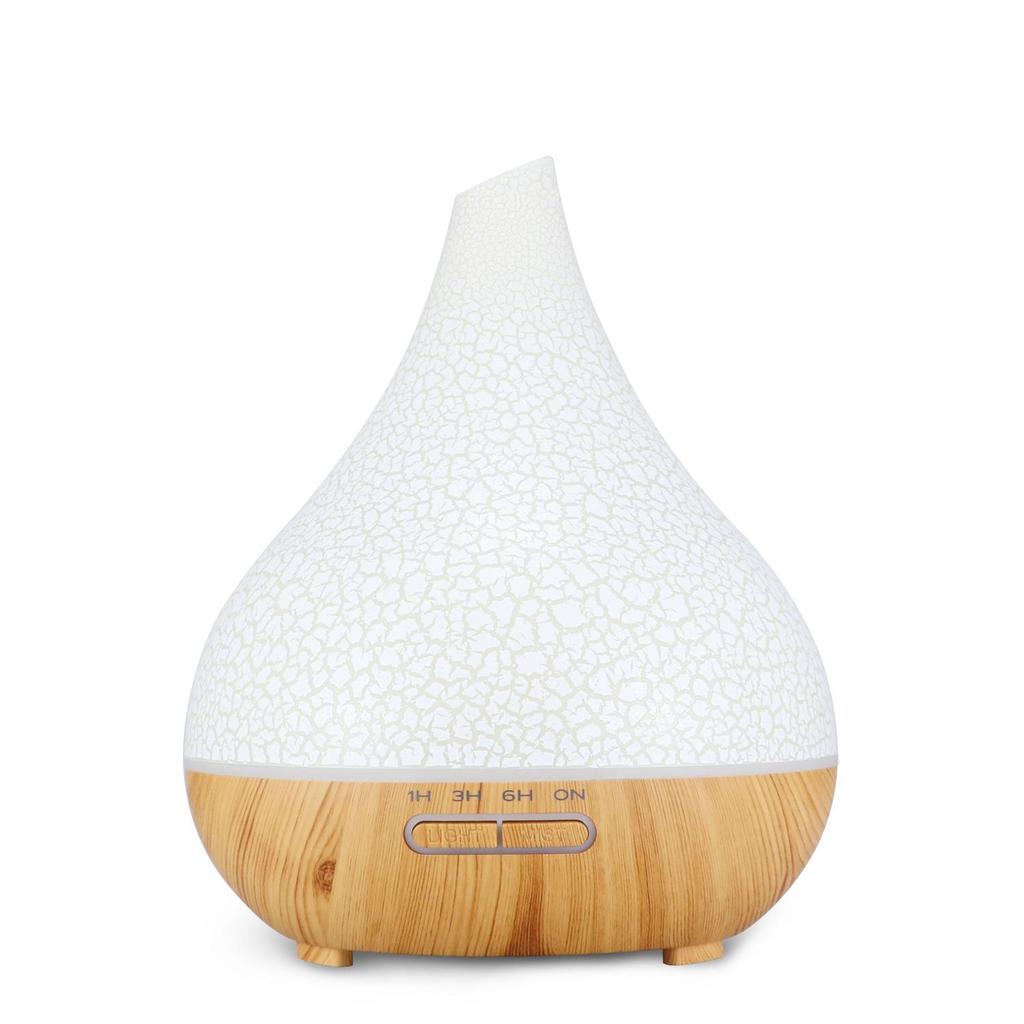 Wood Grain Aroma Diffuser & Humidifier - 400ML, Seven-Color LED
