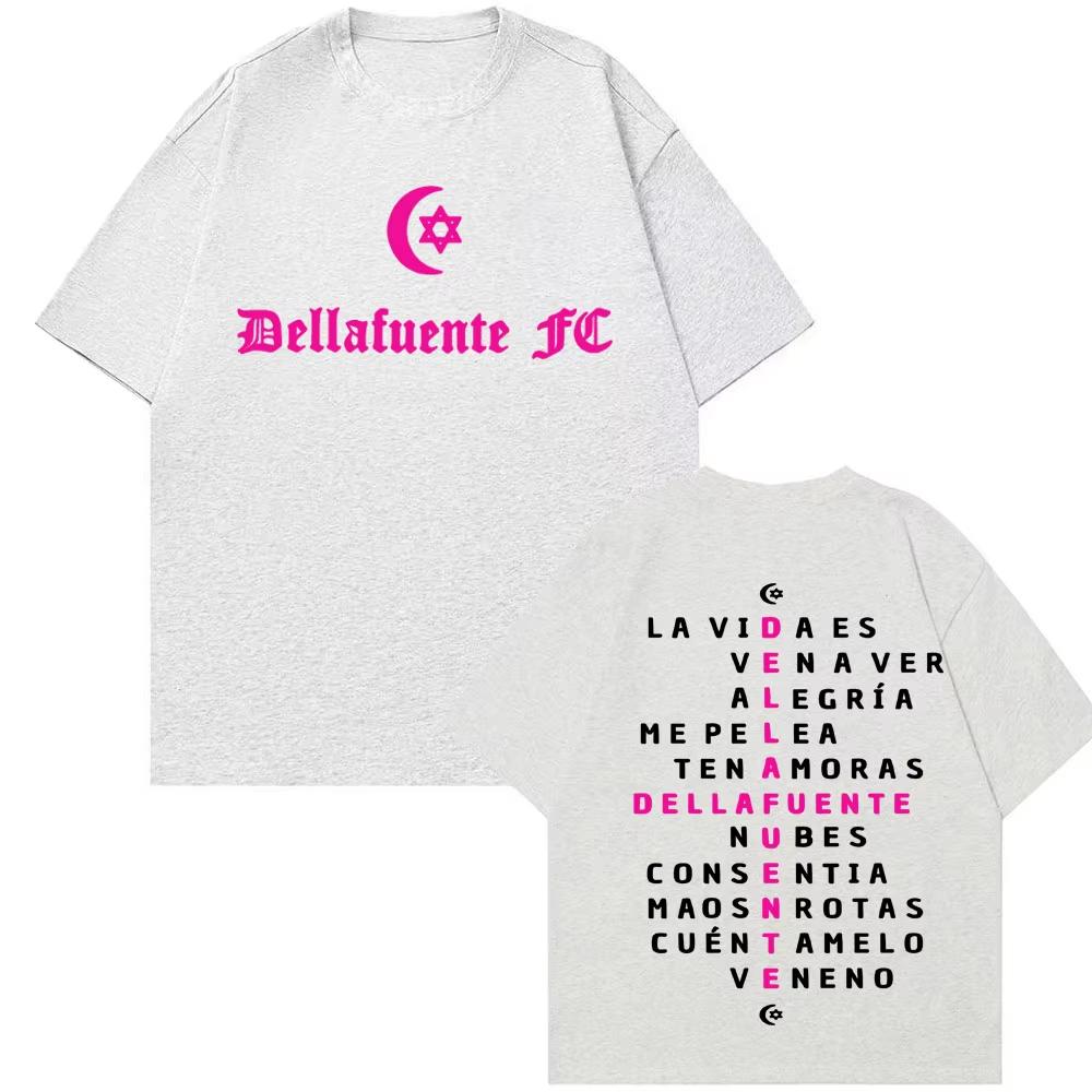 Rapper Dellafuente Double Sided Graphic Tee Shirt Harajuku Fashion Hip Hop Street Tshirts Men Women Comfort Pure Cotton T Shirt