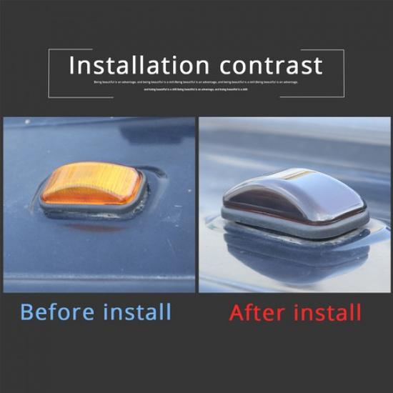 Smoked LED Cab Roof Light Marker Top Lamp Cover Trim For 05-09 Hummer H2 SUT