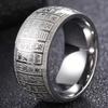 1 New Retro Chinese Ancient Titanium Stainless Steel Golden-Plated Taoist Golden Light Ring with Taichi Script, Size: 7-13