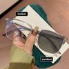 Ultralights Black Frame Glasses Half Frame Color Changing Myopia Glasses Men Women Square Anti Blue Light Near Sight Glasses