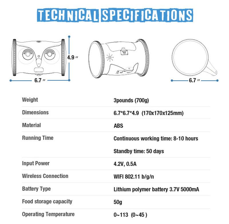 Upgraded Automatic Smart Pet Toy Interactive Owl Robot Wifi With1080p Hd Video Camera Cat Dog Pet Supplies