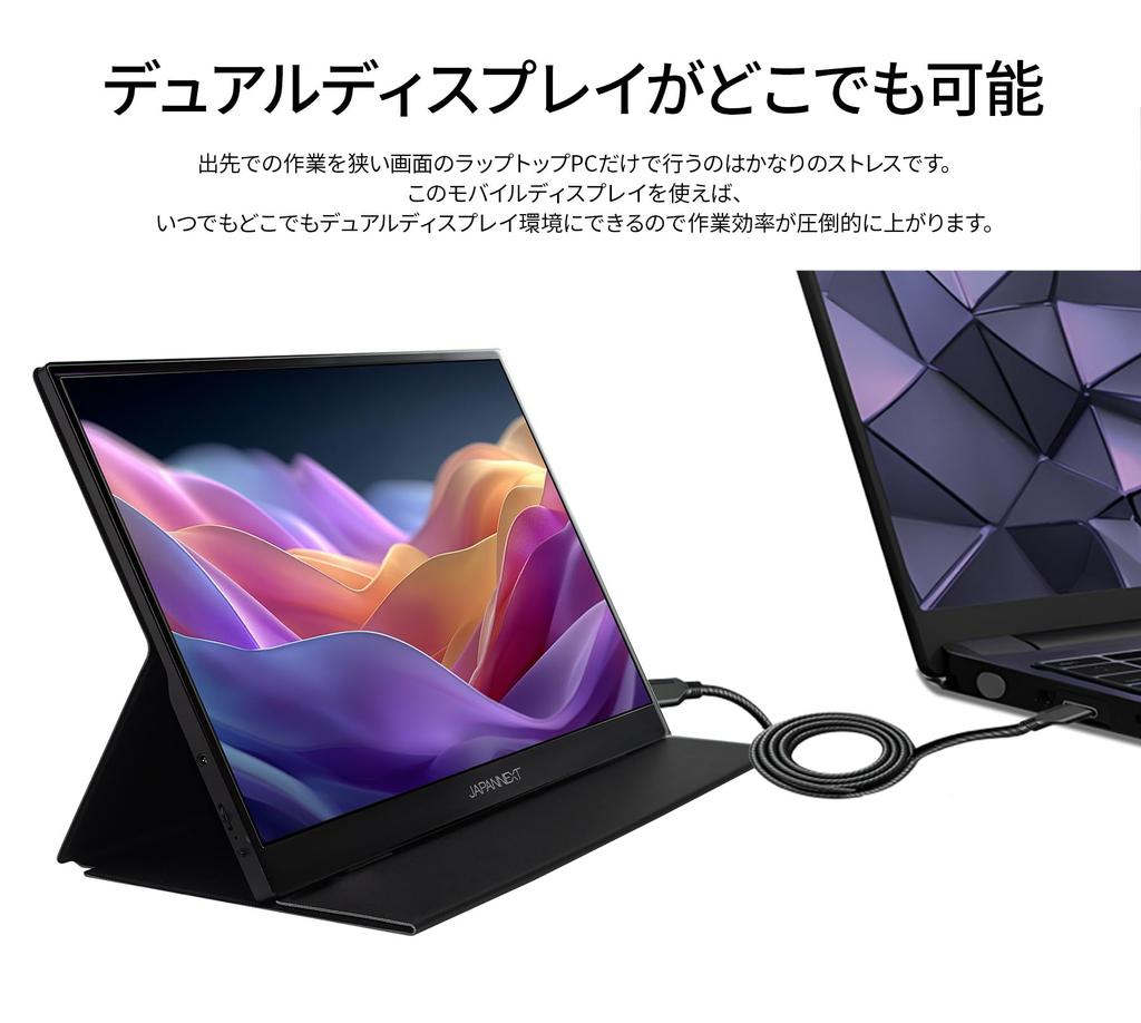 JAPANNEXT IPS panel with full resolution mobile monitor miniHDMI USB aspect ratio with smart case 13.5-inch HD+ (1920x1280) JN-MD-IPS135FP Type-C