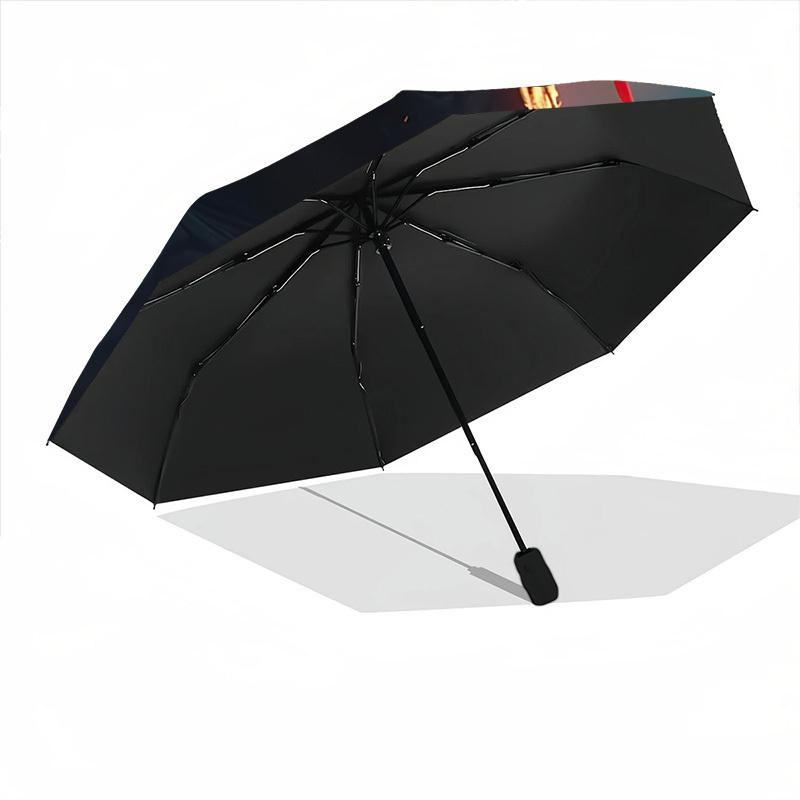 1pc Sekiro Shadows Automatic Umbrella 8 Rib Portable Folding Black Iron Frame for Outdoor, Beach, Travel, Beach Umbrella 224