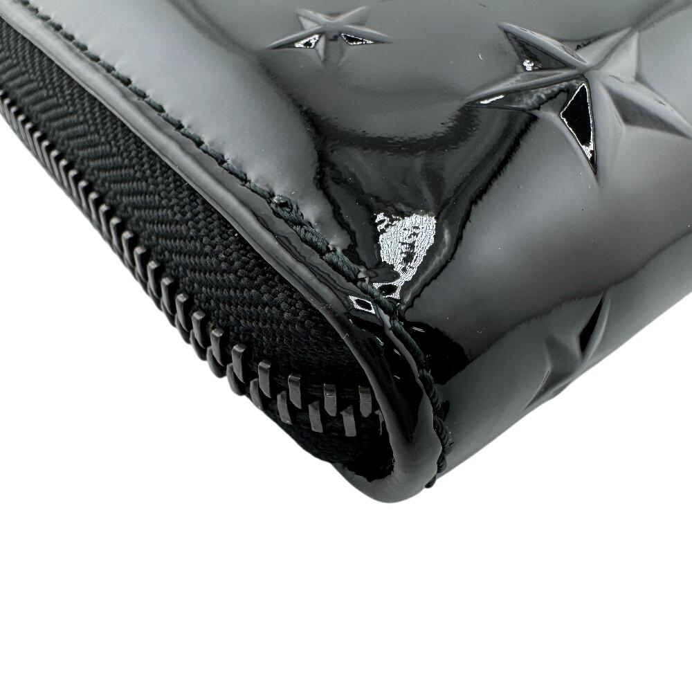 Jimmy Choo Round Zip Patent Leather Purse Black Patent Leather Women Used