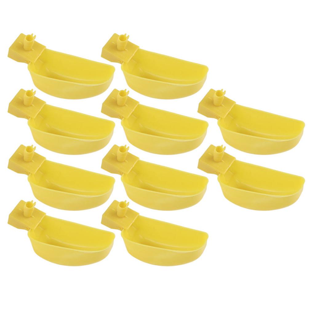 10Pcs Automatic Waterers Yellow Drinking Cups Bowl for Quail Chicken Birds Large Size