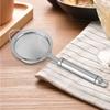 Stainless Steel Food Strainer, 304 Heat Resistant Kitchen Oil Filter with Non Slip Handle and Hanging  , for Draining Fried Food Noodles Dumplings