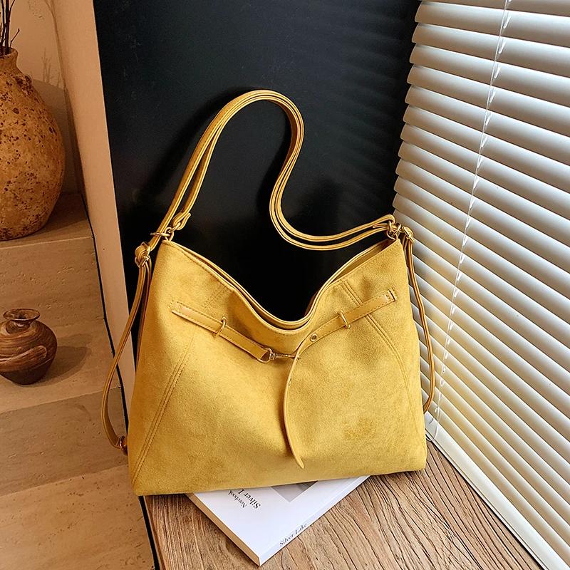 Autumn New Solid Stylish Design Faux Suede & PU Shoulder Bags 2026 High Quality Large Capacity Unique Design Backpacks for Women