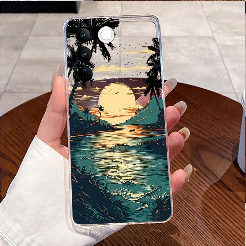 Case For Vivo V25e LATAM V27e V27 V 27 Pro 5G Casing Cute Love Heart Rabbit Funny Cover Clear TPU Silicone Soft Shell Phone Case