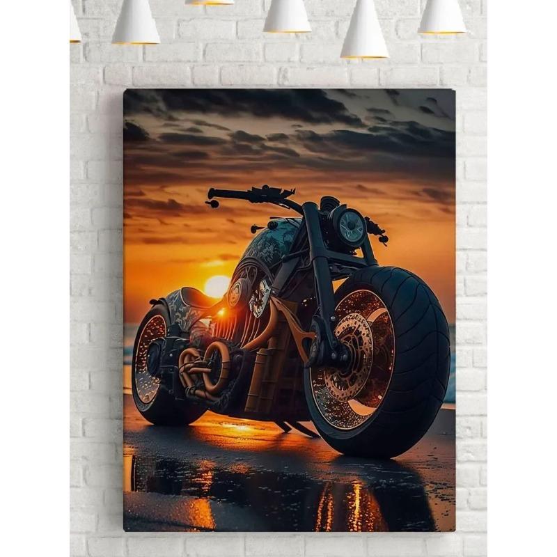 

Полотно зі стінописом мотоцикла, Картина для декору інтер єру