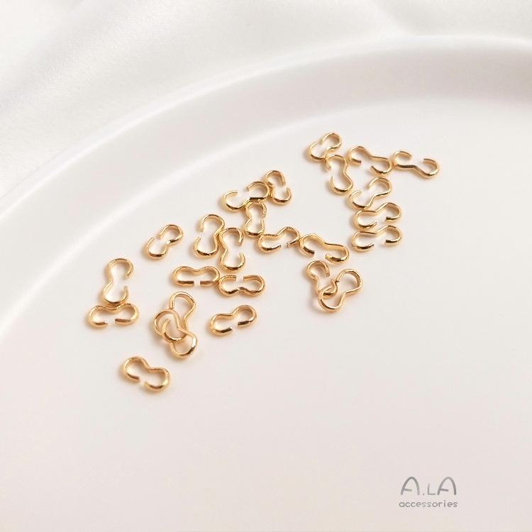 14K Copper-Plated Gold Color Retention Open Figure 8 Buckle for DIY Jewelry: Earrings, Bracelets, Necklaces Connecting Accessories