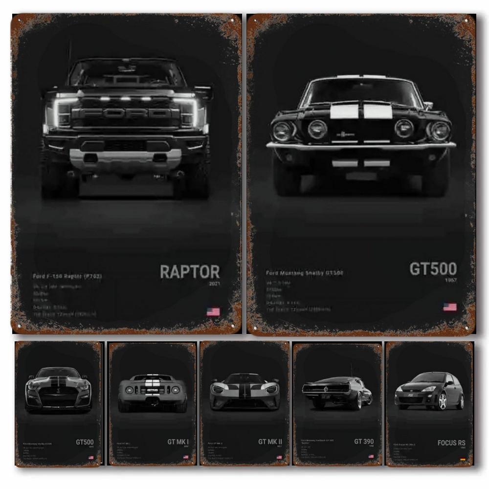 Pop Off Road Car Face Photography Metal Signs Posters Aesthetic Luxury MK1 RS GT500 Supercar GTR SUV  Wall Decor Tin Sign