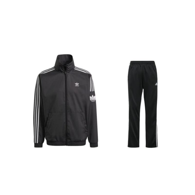

Adidas Minimalist Brand Logo Retro Stand Collar Long Sleeve Top Comfortable Mid Waist Long Pants Casual Sports Suit JM2716+TR30PR-BW S