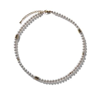 [VOTRE COUTURE] Metal Pearl Necklace with 10-Year Brand Warranty (Casual, A: Gold)