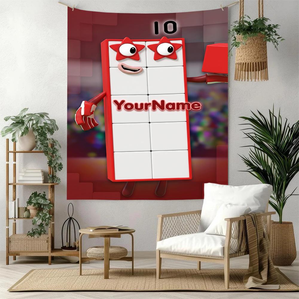 Numberblocks Custom Your Name Wall Decor Tapestry Art For Pet Memorial Birthdaywedding Party Backdrop Family Gift