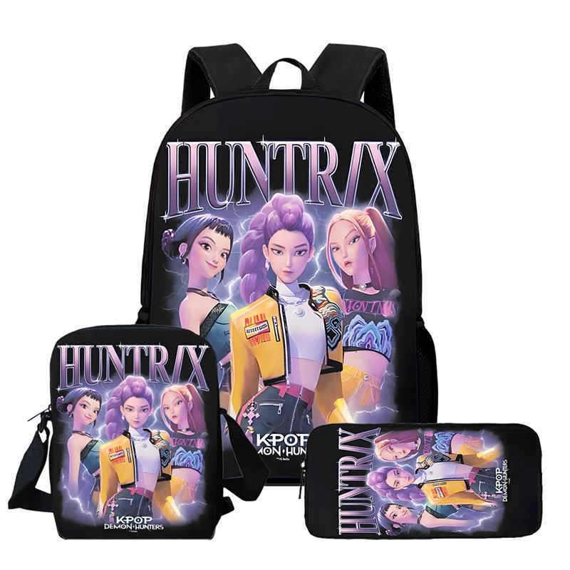 Kpop Hexenjäger High Definition Druck Große Kapazität Hoher Wert Anti-Buckel Verschleißfest Große Kapazität Schultasche Grundschule