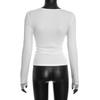 Europäisches und Amerikanisches Damen V-Ausschnitt Spitzenbesatz Patchwork Cropped Top Y25TP428