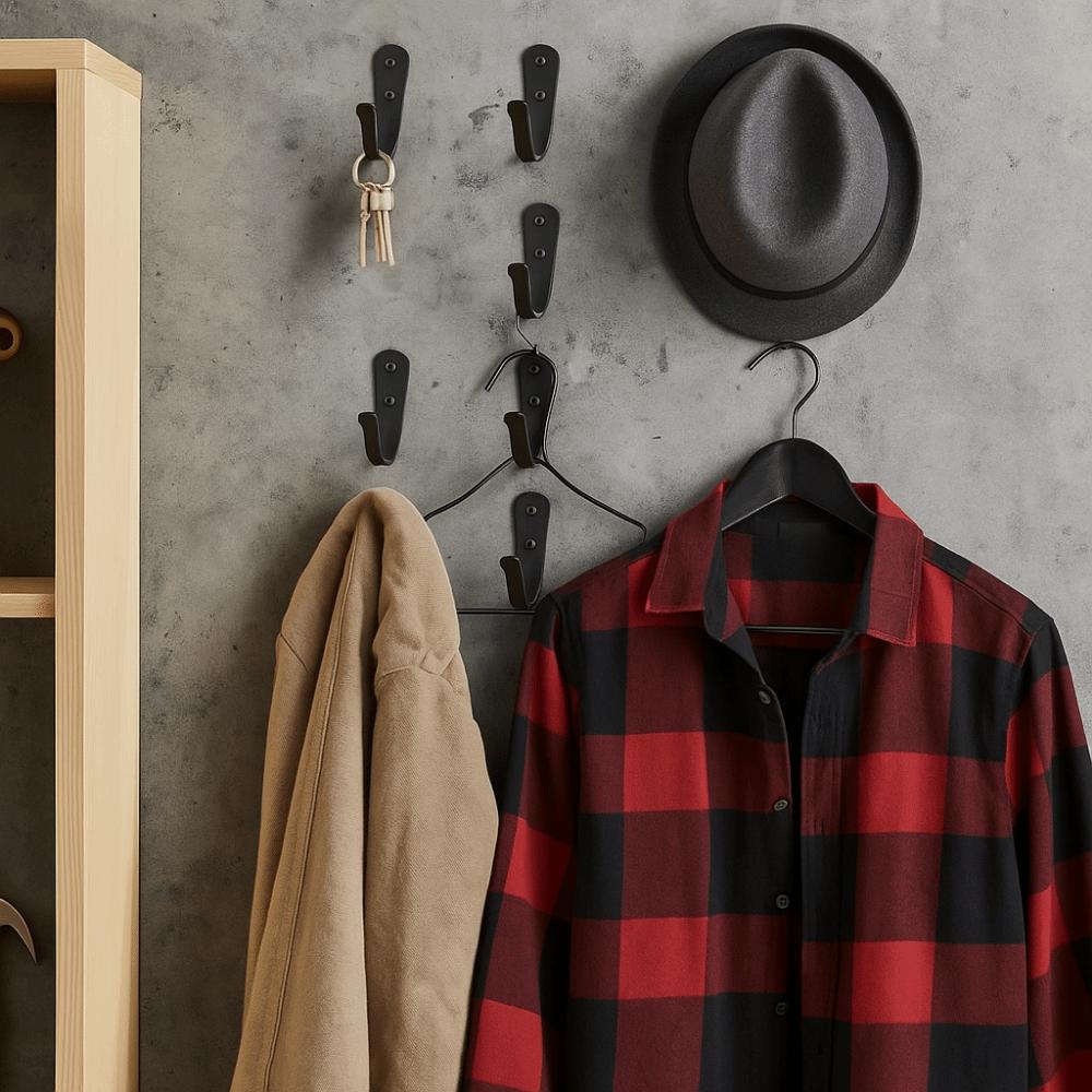 10Pcs Iron Wall Mounted Coat Hooks Metal Wall Hanging Hook Coat Single Hanger  Closet Hanging