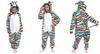 Cat onesie kigurumi costume disguise warm pajamas children tracksuit 134-140 Onesie children Colorful cat - 98-104