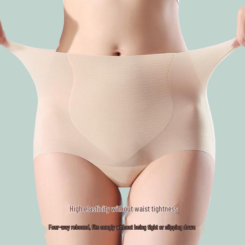 Ultradünne nahtlose Baumwollslips mit hohem Bund und Bauchkontrolle für Damen