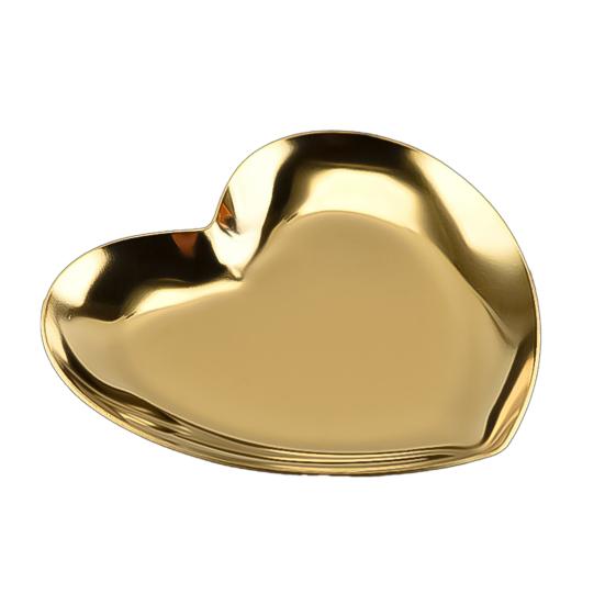 Easy To Clean Smooth Surface Durable Shiny Heart Shape Jewelry Holder Anti-deform Organizer Tea Tray
