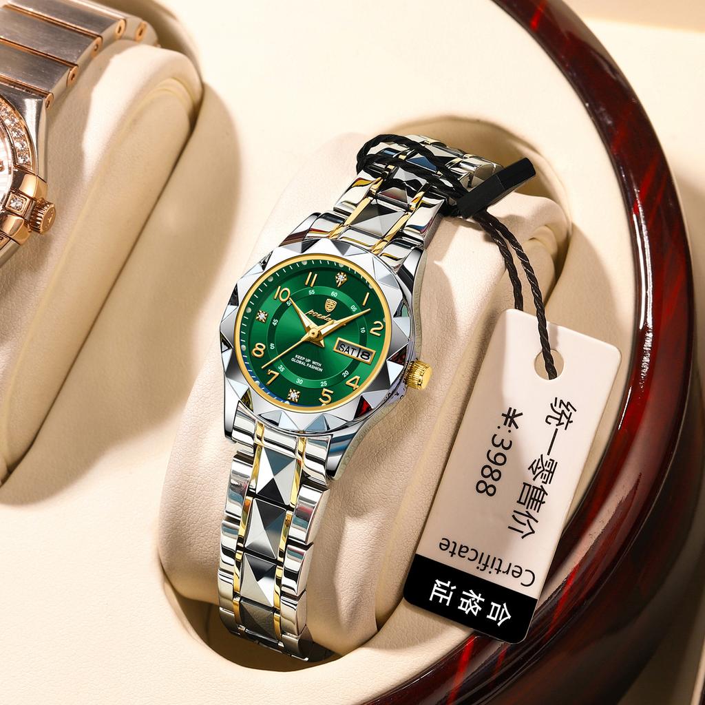 Waterproof Luminous Double Calendar Ladies Watch Quartz Watch