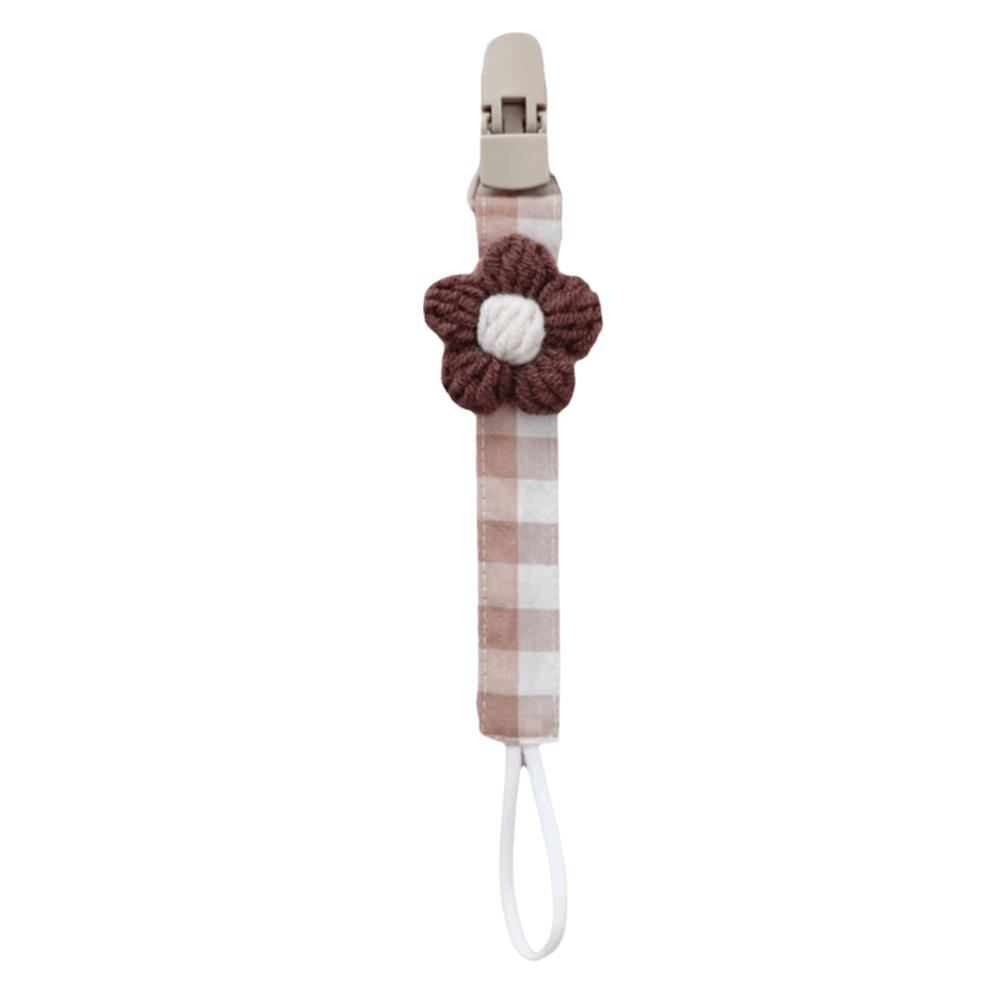 Cute Flower Dummy Nipple Holder Plastic Embroidery Pacifier Clips Baby Pacifier Chain Newborn
