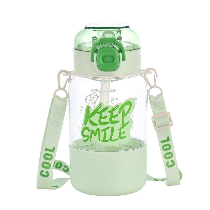 Water bottle high value children's water cup summer new kindergarten baby straw cup outdoor sports portable kettle anti-drop
