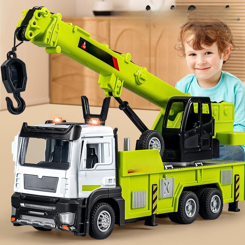 Alloy Inertia Crane Toy Model For Kids With Functional Doors And Rescue Scene Play