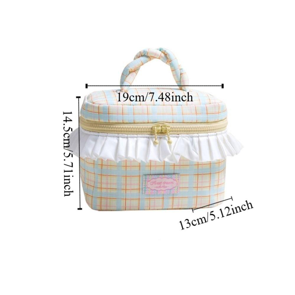 Square Portable Cosmetic Bag Kawaii Toiletry Bag Portable Handheld Cosmetic Case  Travel