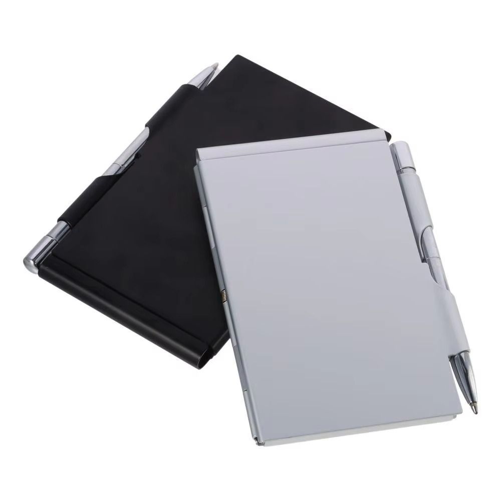 Tragbares Aluminium-Notizbuch mit Stifttasche Büro-Notizblock Langlebig mit Notizblöcken Mini-Taschennotizbuch Geschenkbedarf