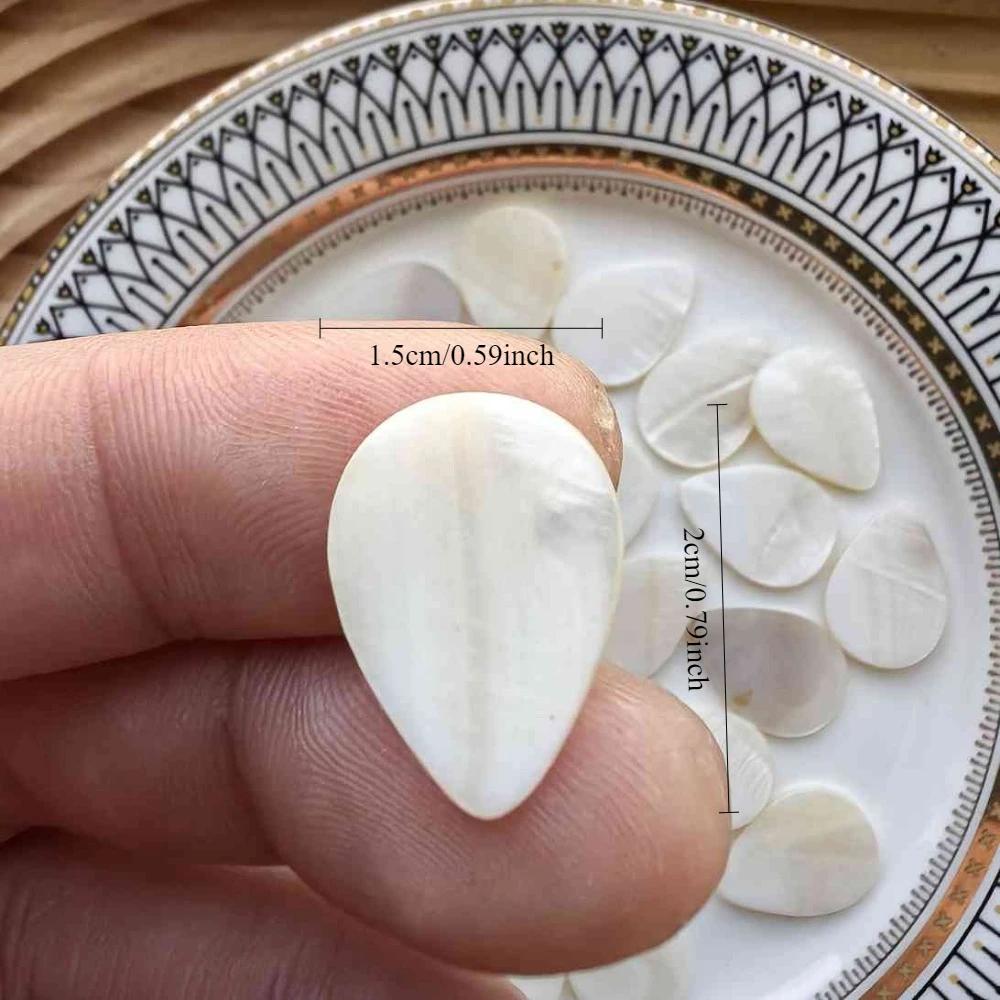 25pcs Water Drop Shape White Shell Mother of Pearl Mosaic Tile for Crafts Decoration for Diy Project, Jewerly Making