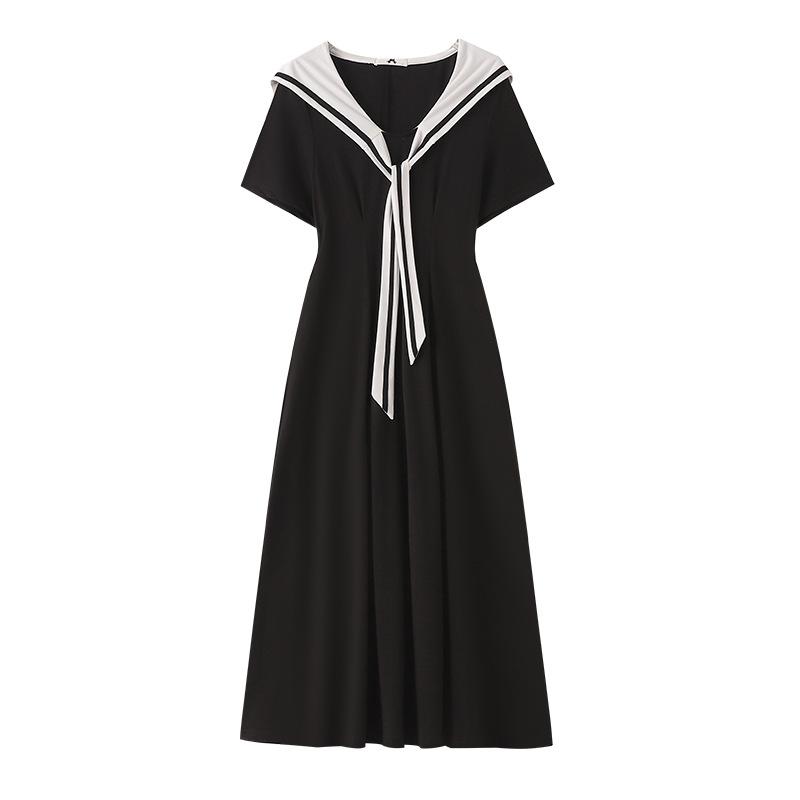 Plus-size Women's Wear Slimming and Youthful College-style Short-sleeved Dress New Summer Style