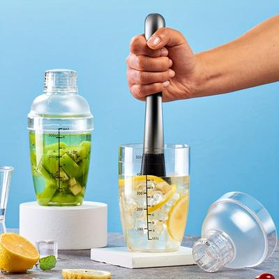 3PCS Cocktail Shaker Set with Scales Drink Shaker for Bartending and Home Bar Boba Tea Shaker Cup Drink Mixed Hand Shaker Tools