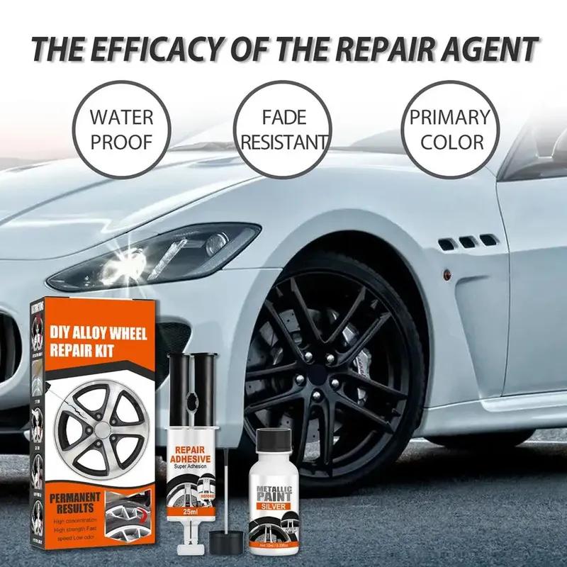 DIY Alloy Wheel Repair Kit Wheel Scratch Repair Kit Wheel Scratch Repair Kit For Damage To Alloy And Steel Wheels Auto Rim Dent