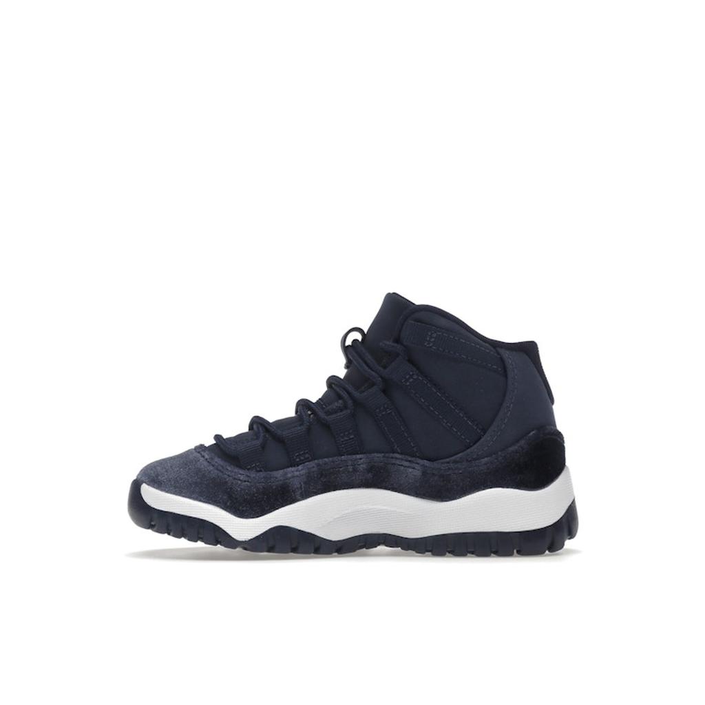 Air Jordan 11 Retro PS Midnight Navy Velvet Kids Sneakers Blue Metallic-Silver White DO3857-441