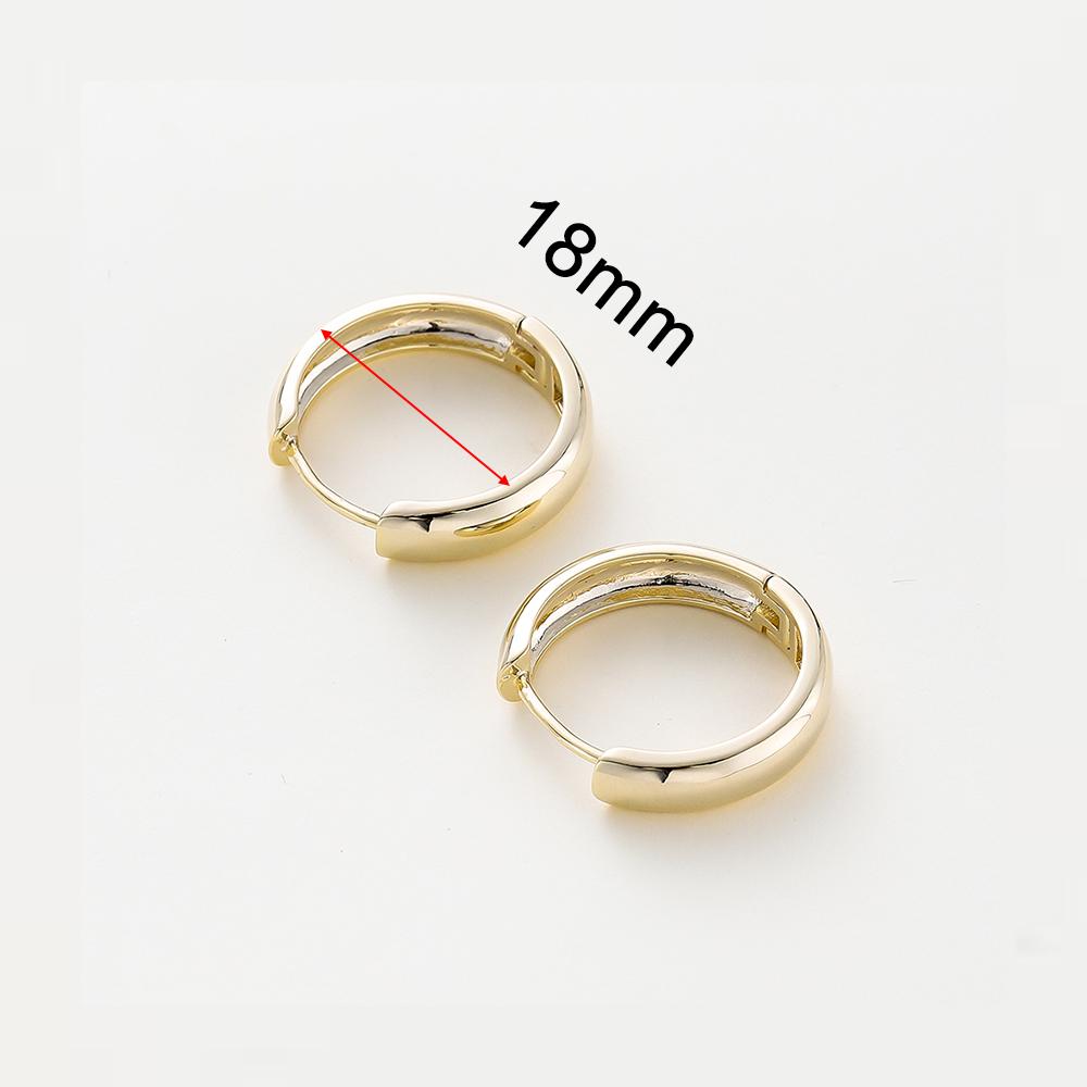 14K 18K Gold Plated Round Circle Gold Plated Hoop Earrings For Women Korean Fashion Ring Earrings Jewelry Accessories