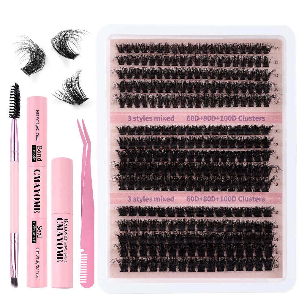270 Clusters 60D80D100D Thick False Eyelash Set Natural Diy Segmented Single Cluster Eyelashes