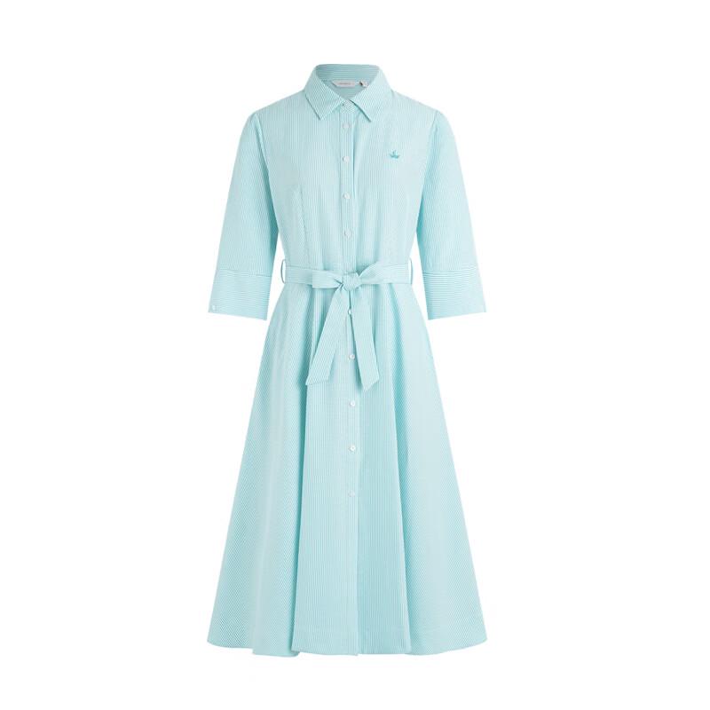 Navigare Women's Shirt Collar Tie-Waist Short Sleeve Dress