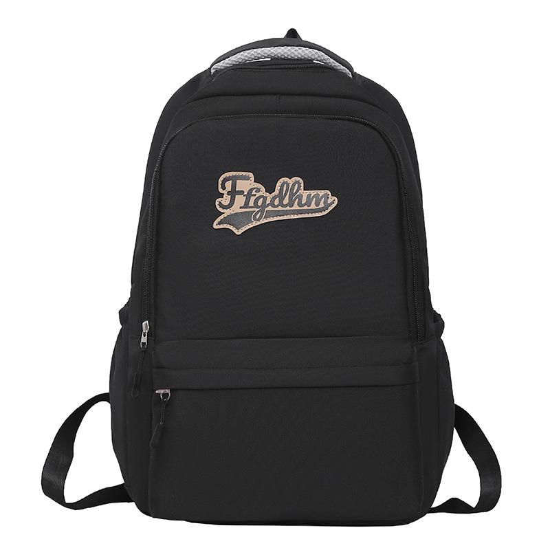 Weiblicher Rucksack mit großer Kapazität, einfarbig, Brief, Schüler, Schulranzen, männlicher Outdoor-Rucksack